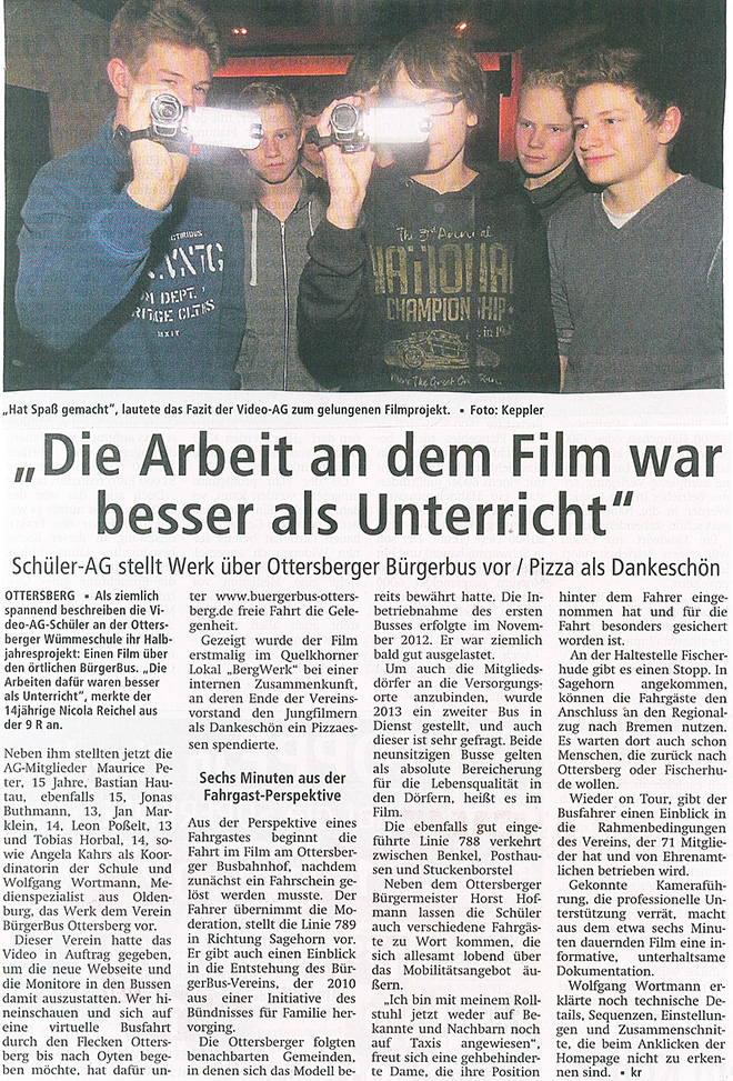 Achimer Kreisblatt 12.02.2015